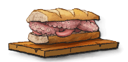 A sandwich full of what looks like squid tentacles. This is the Polpino recipe from LumenTale