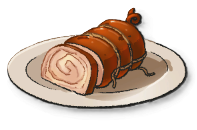 A loaf of meat sliced into chunks.