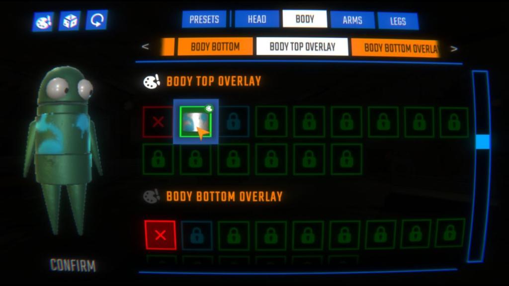 Common body top overlay option on Customize menu