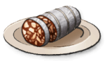A silver cylinder filled with meat. This is the Salame Imperiale in LumenTale