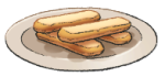A white plate with four flat cookies on it.