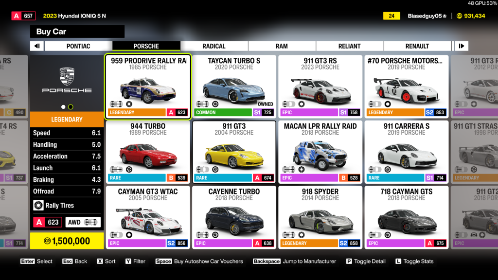 Porsche Cars in Forza Horizon 6