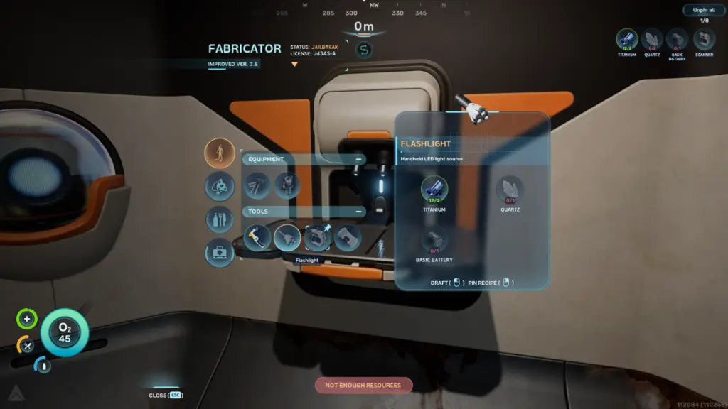 Crafting the Flashlight in Subnautica 2