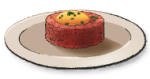 A white plate with tartar and a cracked egg on top from LumenTale