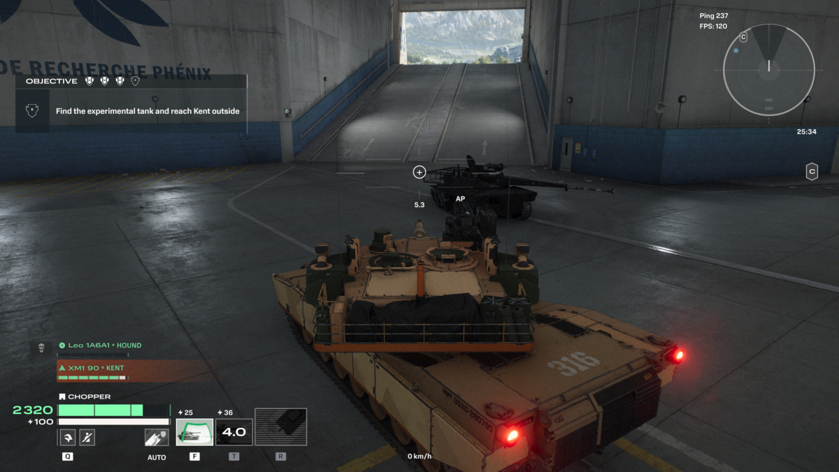 Aiming at an enemy tank in World of Tanks: HEAT