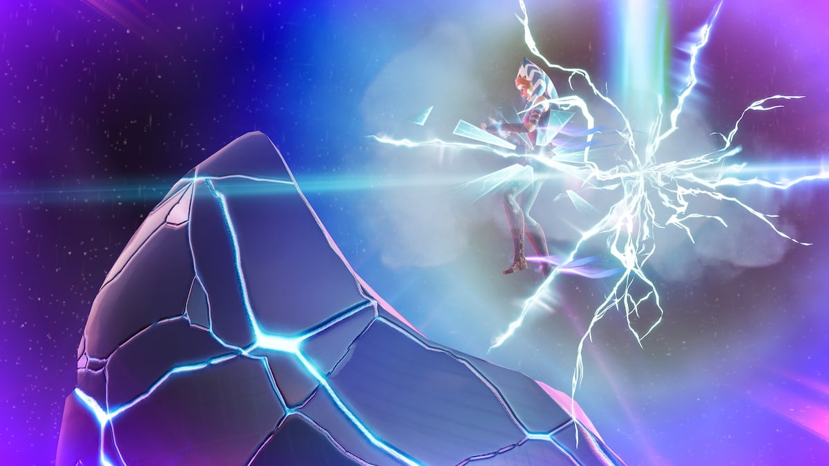 Ahsoka entering rift from zero point shard in fortnite