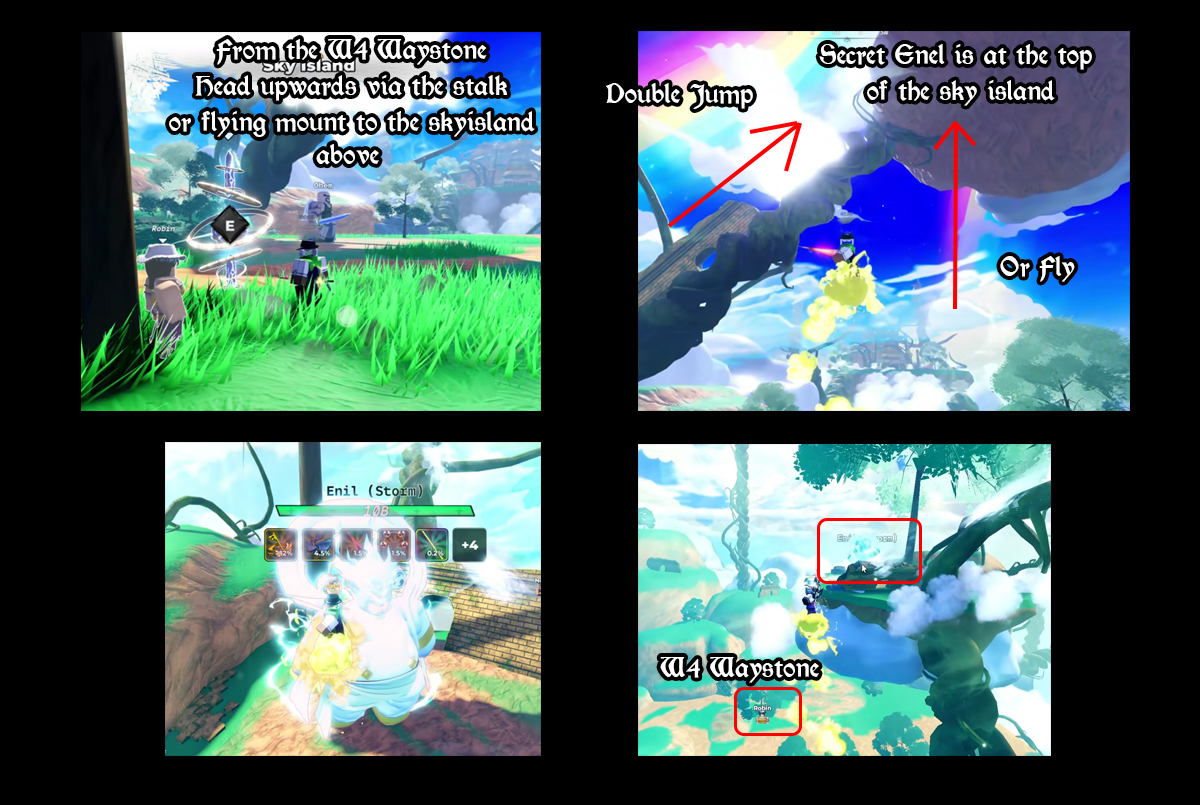 how to find the world 4 secret boss enel in anime warriors 3