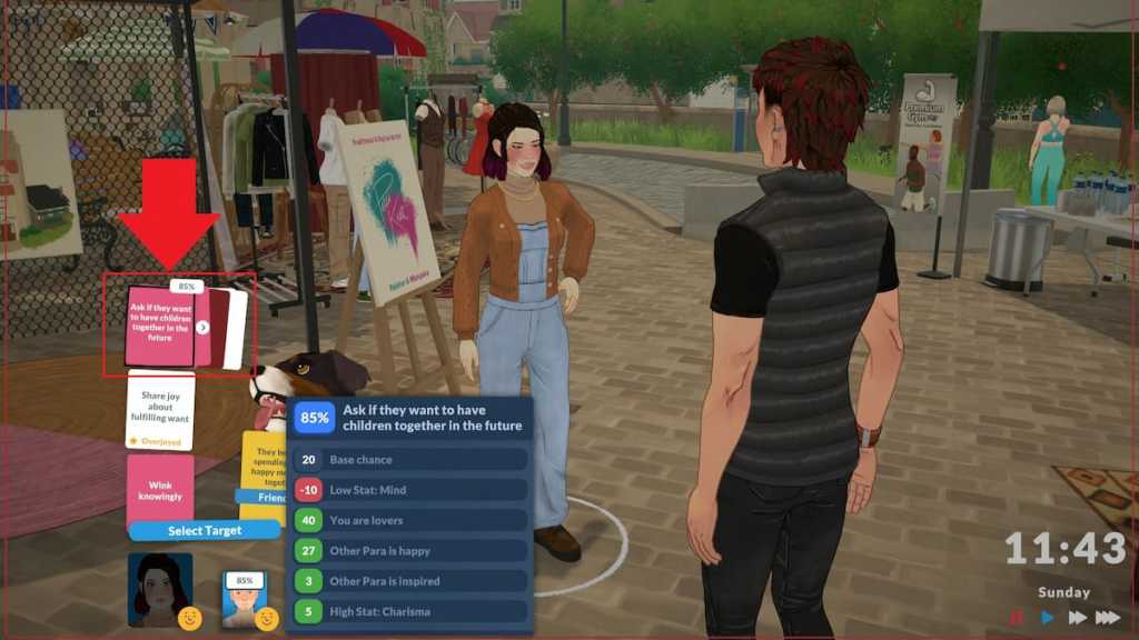 Ask if they want to have children together in the future card marked in paralives