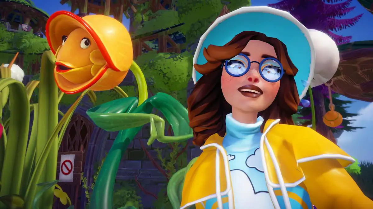 Taking picture with curious flower in disney dreamlight valley