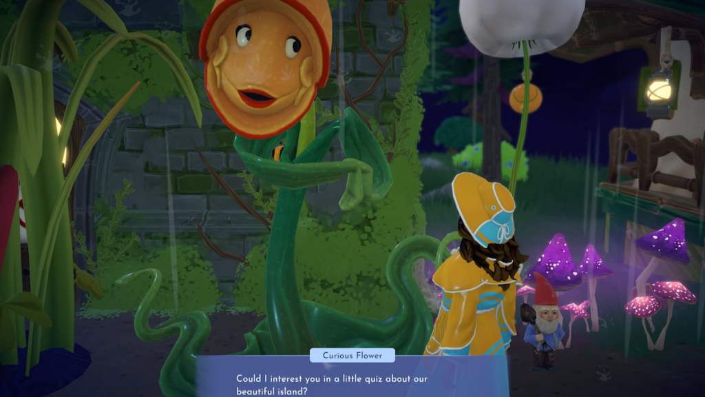 curious flower starting quiz in disney dreamlight valley