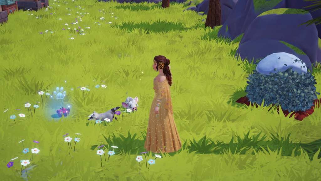 Foraging companion dropping fruit in disney dreamlight valley