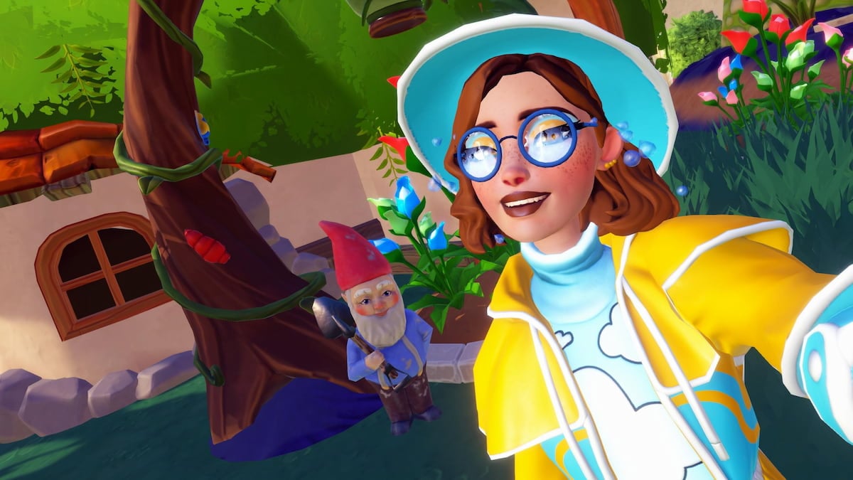 Taking picture with event gnome in disney dreamlight valley