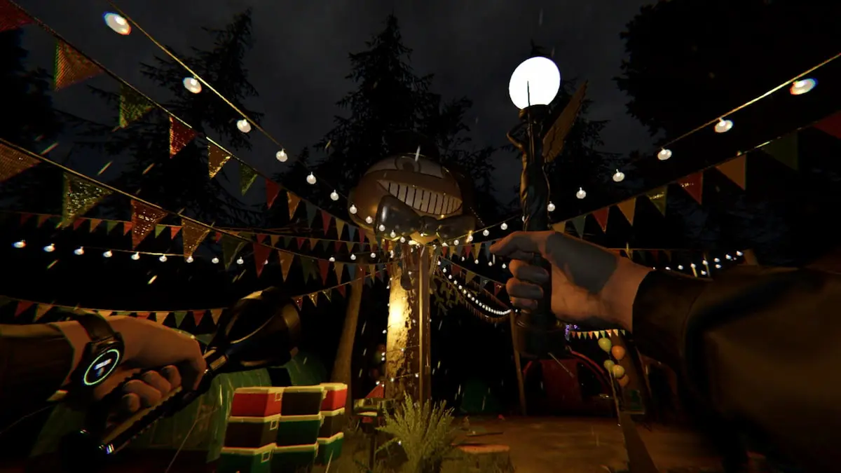 Holding angel lamp up in the air in phasmophobia alan wake event