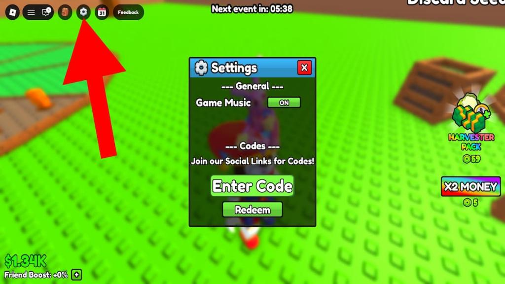How to redeem codes in Build a Ring Farm.