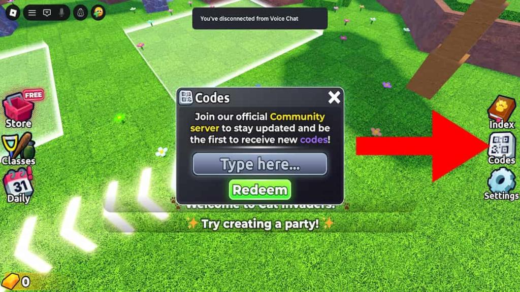 How to redeem Cat Invaders codes.