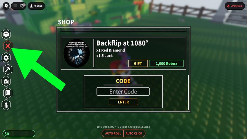 How to redeem codes in Just A RNG Game 