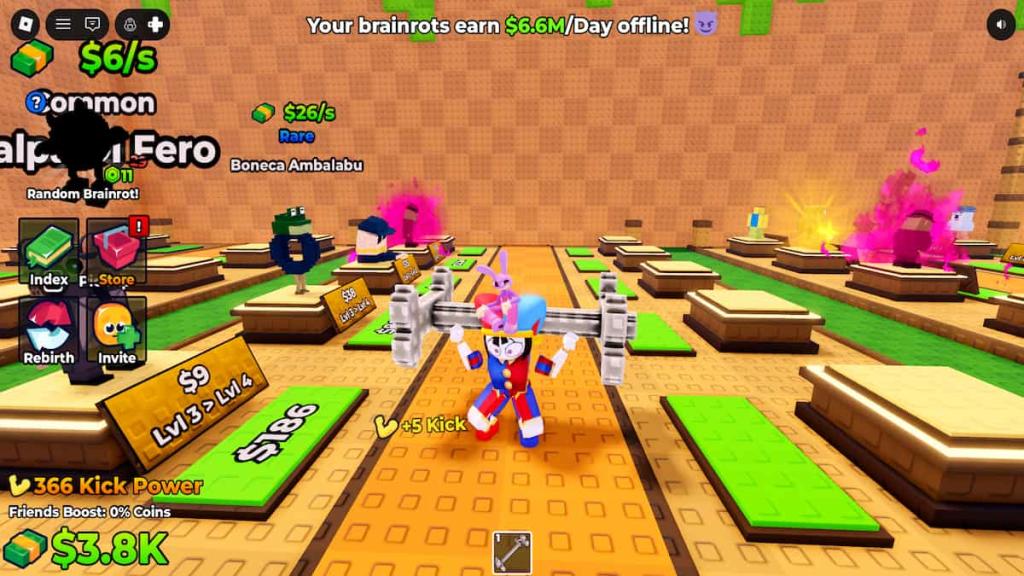 In-game screenshot of Kick a Lucky Block.