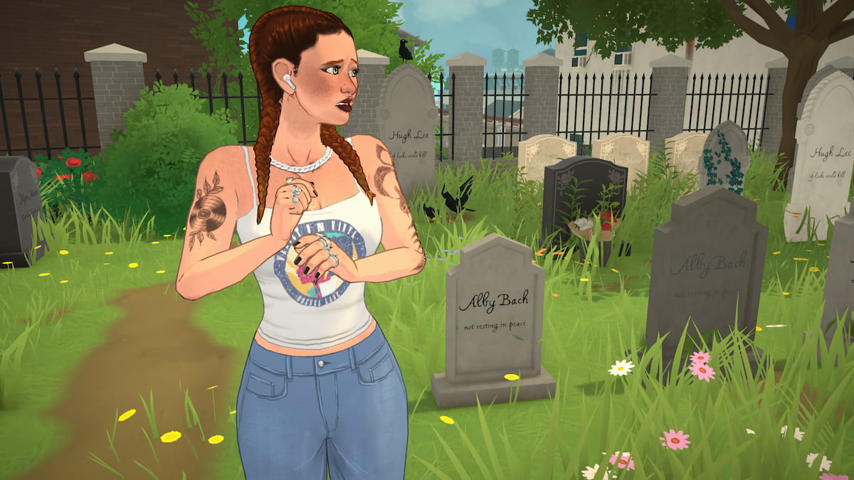 A Para standing in the cemetery looking scared in paralives