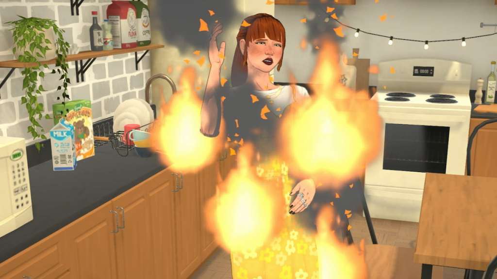 A para trying to put out a fire on themselves in paralives