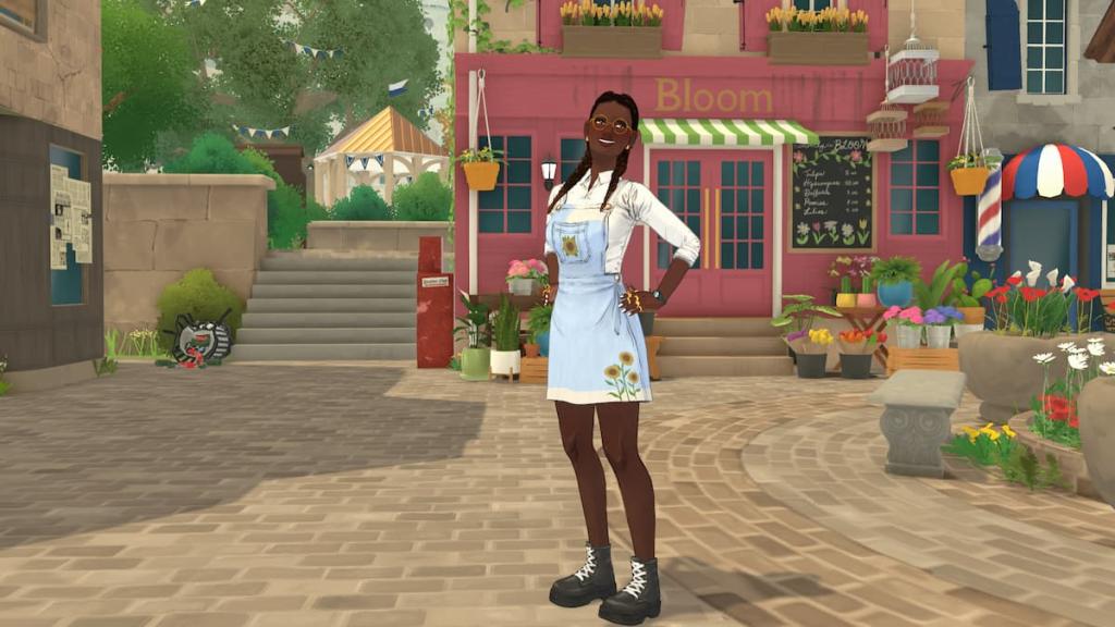 A para standing in town square in paralives.