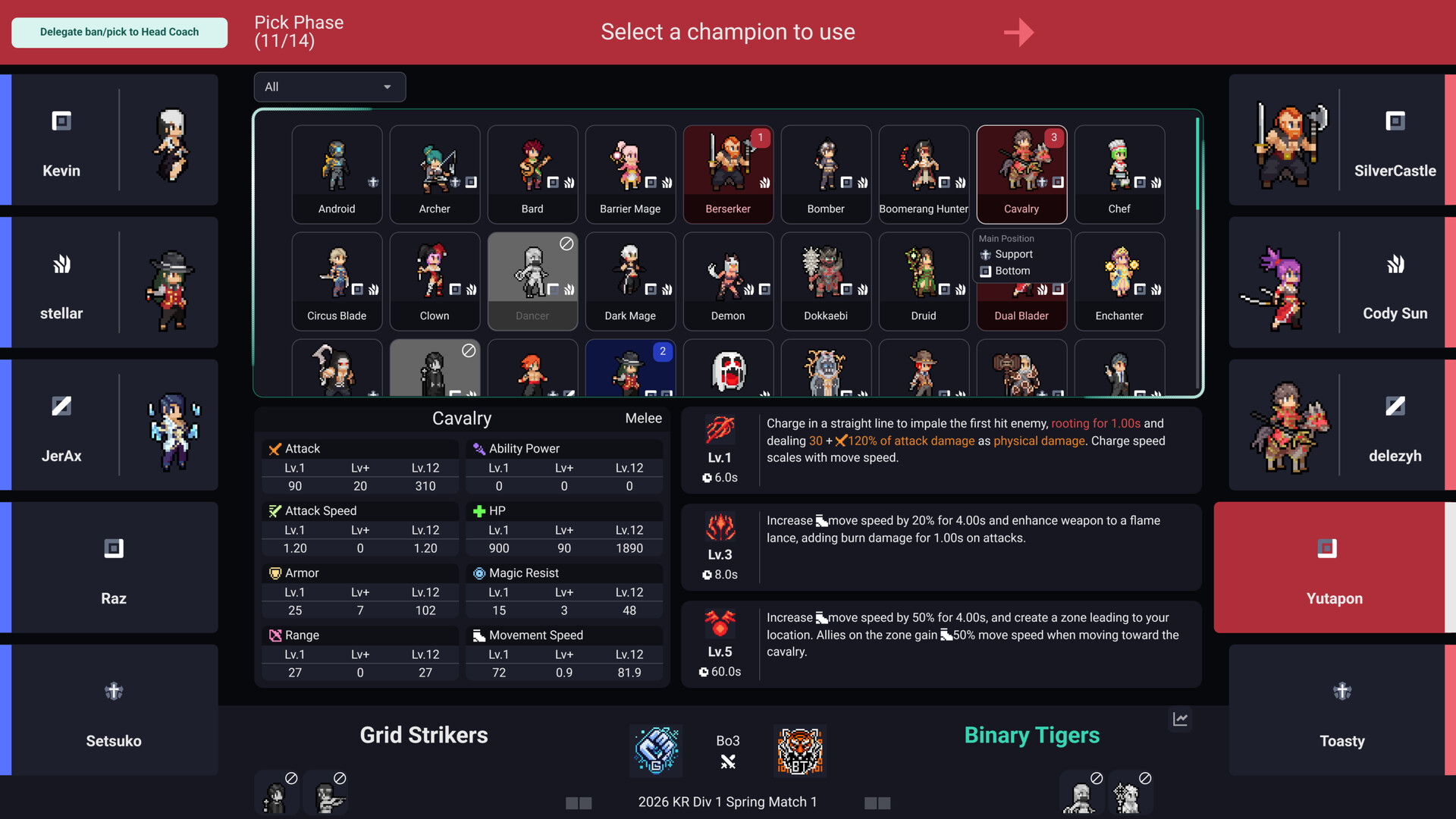 Managing teams in Teamfight Manager 2