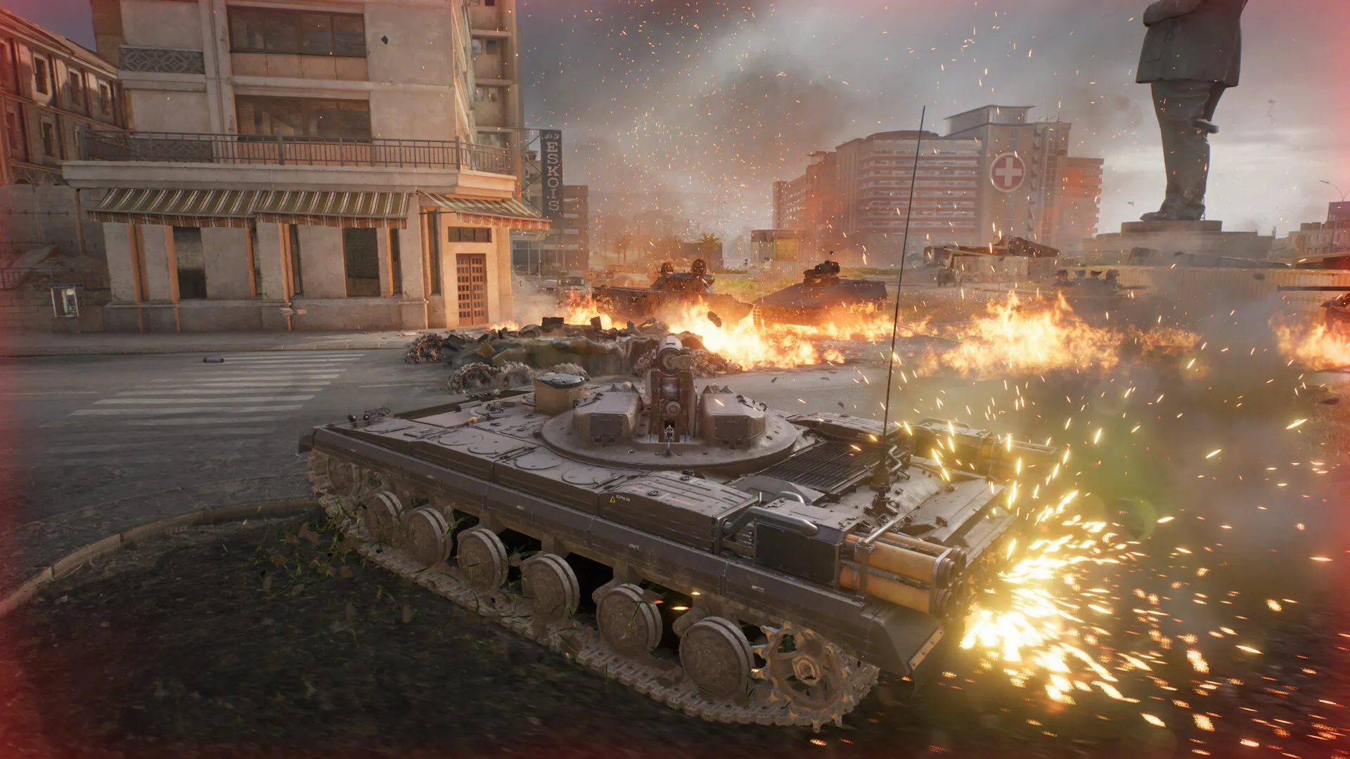 Two tanks fighting together in World of Tanks