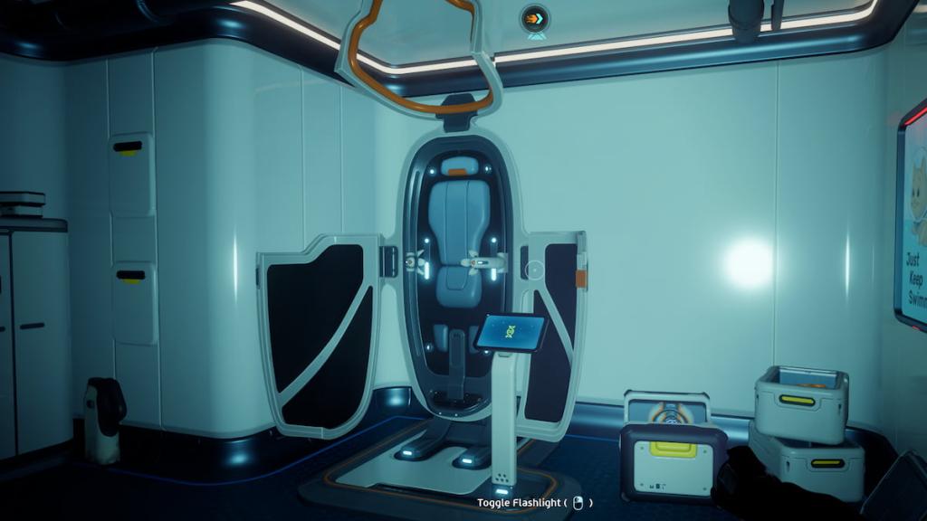 Subnautica 2 Biobed inside Sophie's Retreat