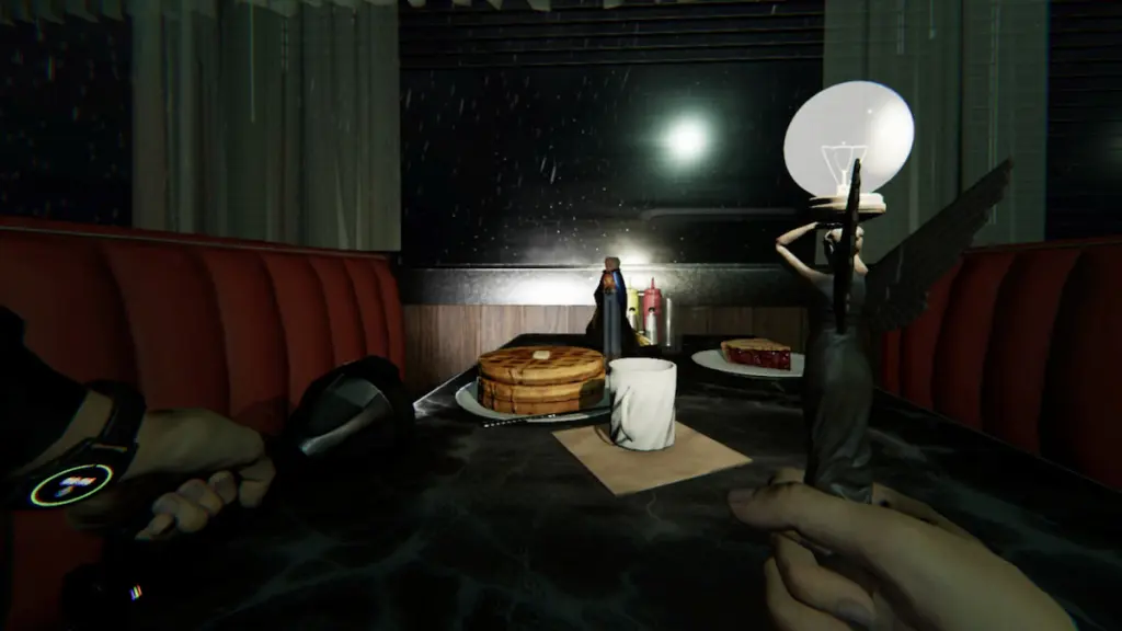 Superhero doll on table in phasmophobia