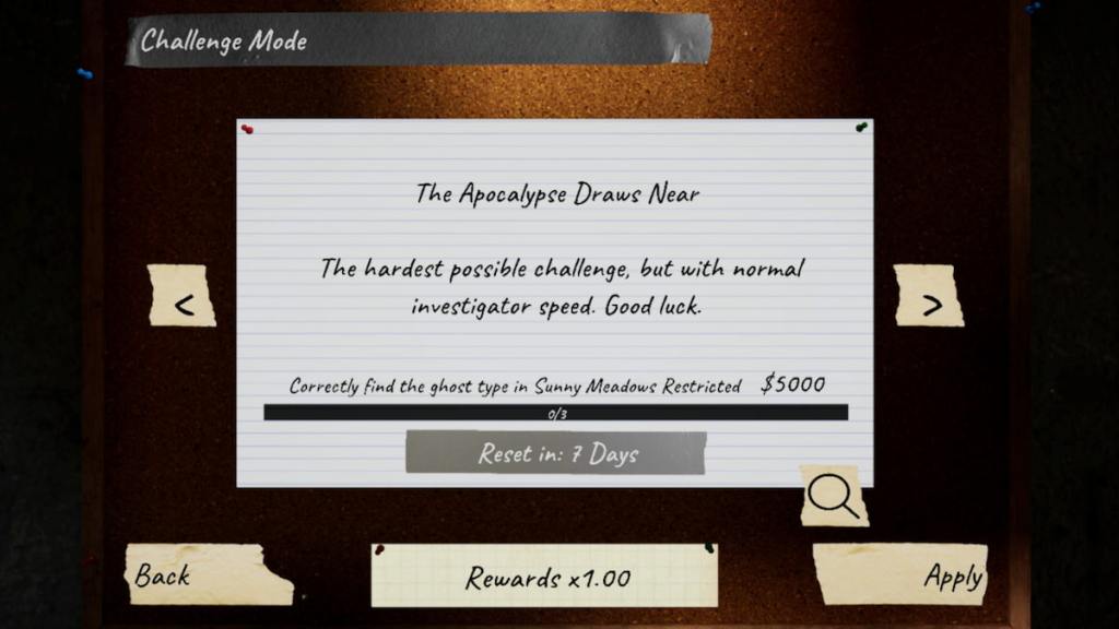 Weekly challenge mode in phasmophobia