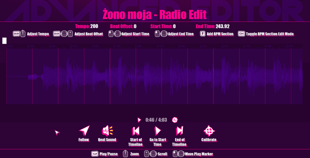 Using the songs editor in Dead as Disco