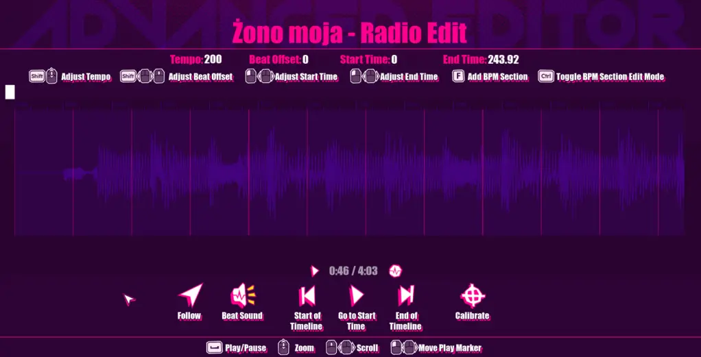 Using the songs editor in Dead as Disco