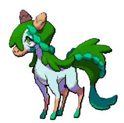 Cadedro, a sad, grassy horse from LumenTale
