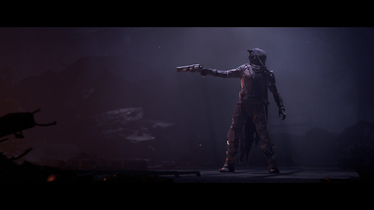 Cayde-6 readies his signature Ace of Spades in Destiny 2.