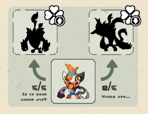 A screenshot from LumenTale showing clues on the noticeboard for how to evolve Chagma.