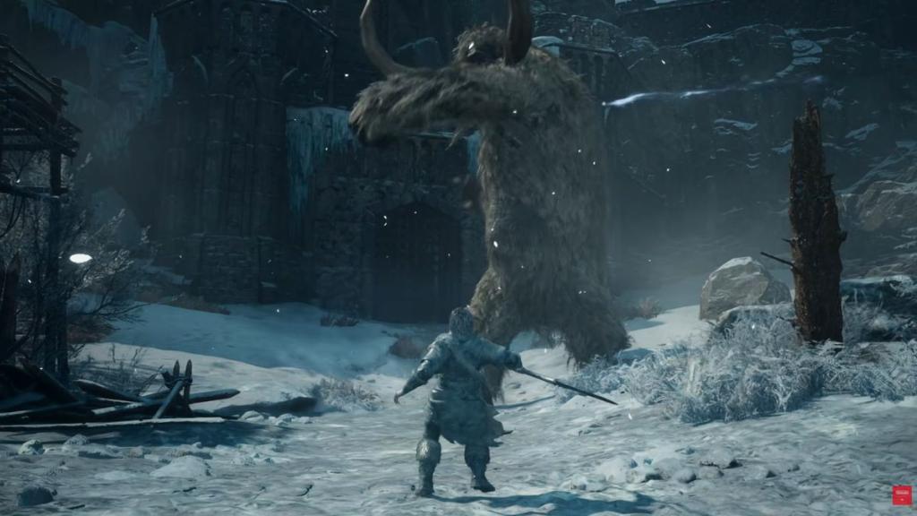 Dragons Dogma 2 DLC where a giant monster attacks a player.