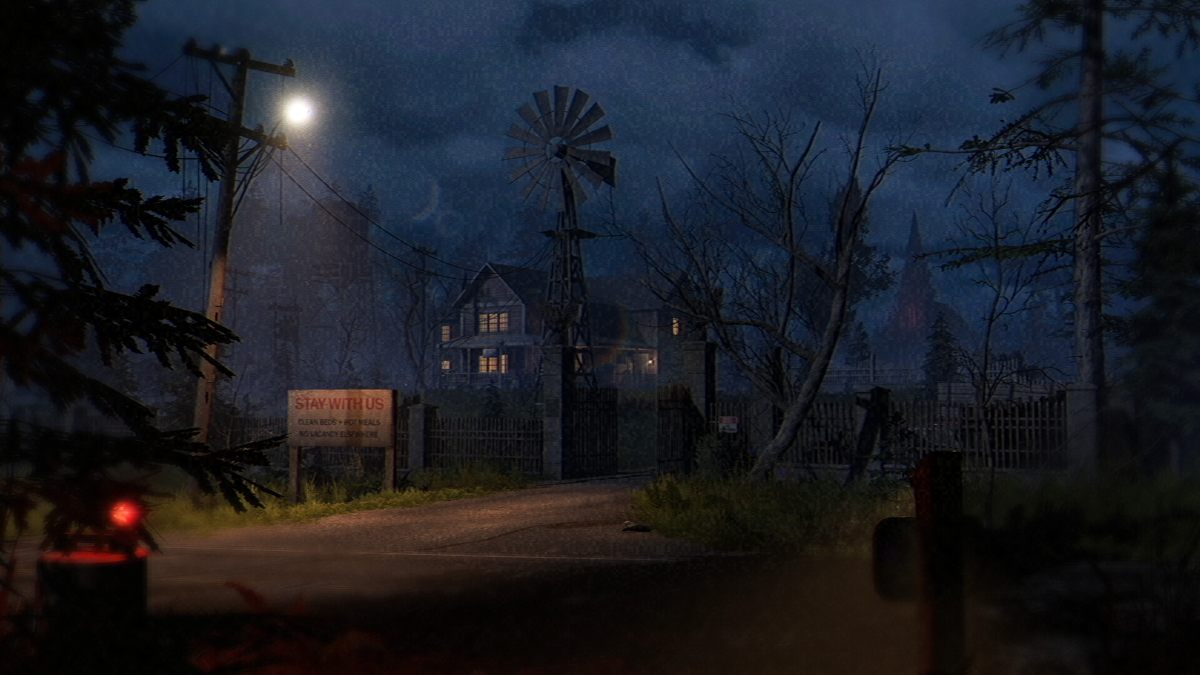The Scratch Creek B&B at night