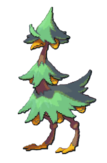 A green ostrich shaped like a christmas tree.