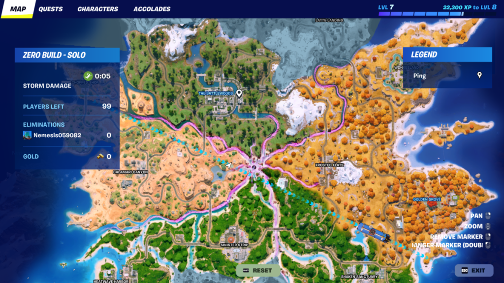 Secret garage location in Fortnite