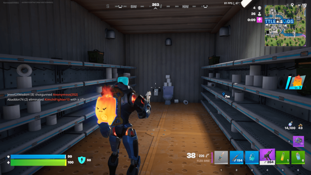 The gamble garage room in Fortnite