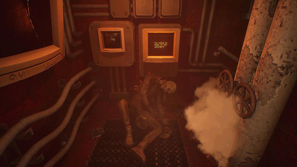 Corpse slumped inside the M-12