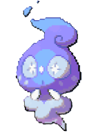 A blue cloud like creature with an innocent expression