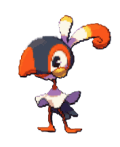 A smiling tucan-like bird with a big head, beak, and eyes