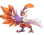 A one-winged white and orange majestic bird creature, Pymant, from LumenTale
