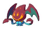 A squid bat with a red squid head with an orange face