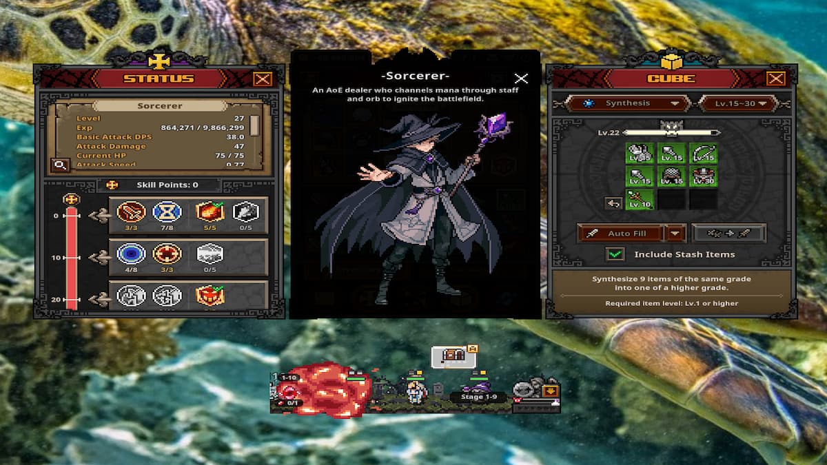 Sorcerer in TBH: Task Bar Hero