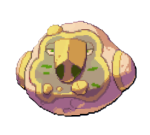 A beige orb creature with a big nose and face paint. This is the Simple Essence Vereso