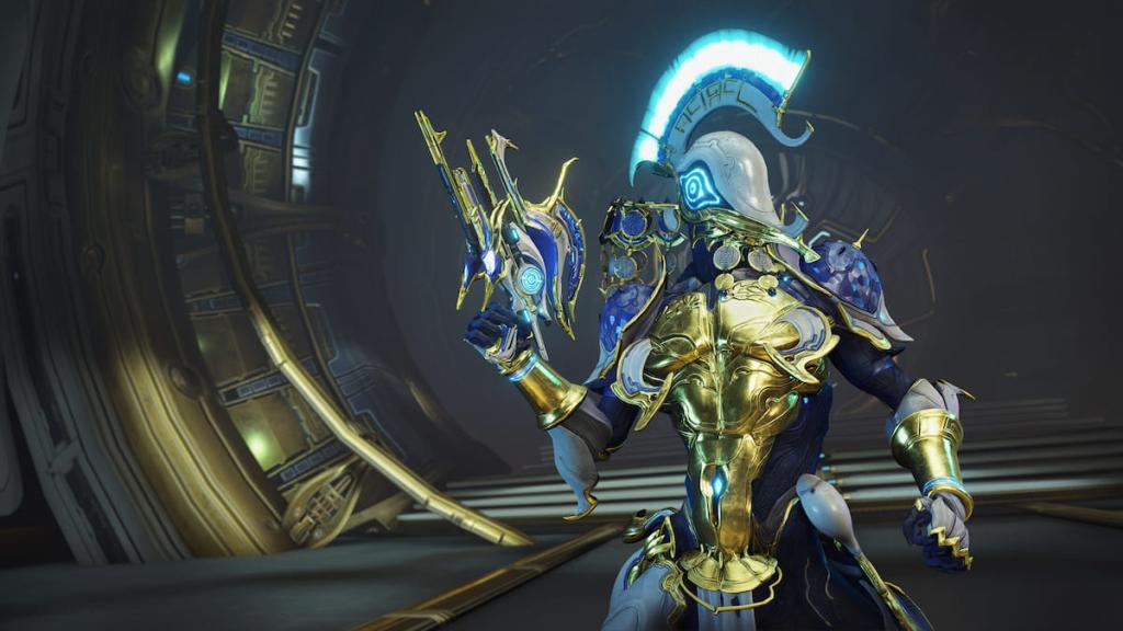 Styanax holds the Athodai Prime in Warframe.