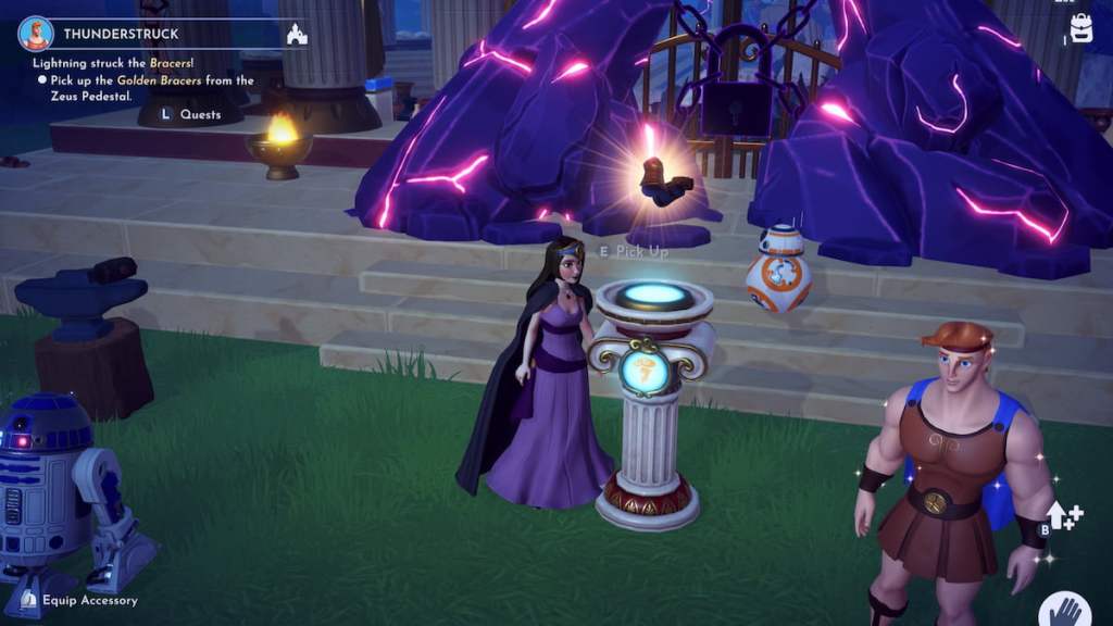 Picking up bracers in disney dreamlight valley
