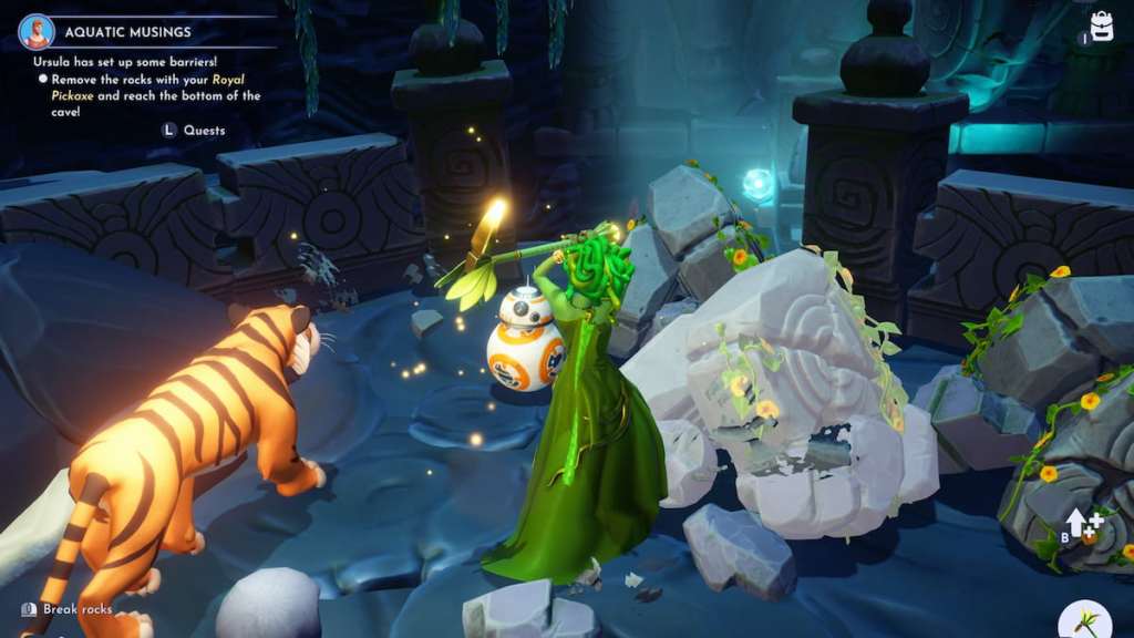 Breaking rocks left by ursula in disney dreamlight valley