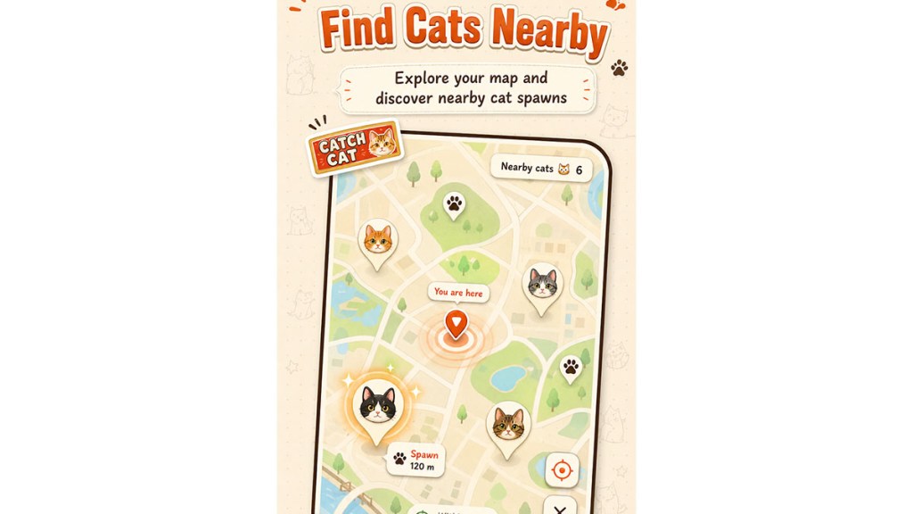 The map in CatchCat, which is filled with AI art
